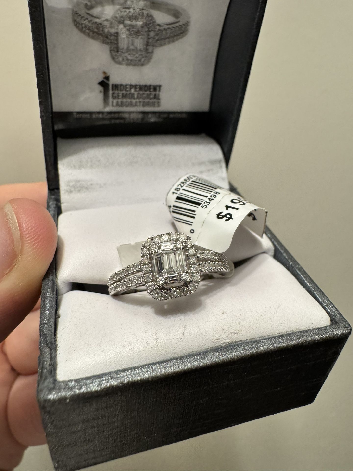 10k White Gold, 1/2 Carat Diamond Ring