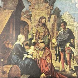Original Vintage Fine Art Print 1930’s USA ALBRECHT DÜRER Adoration of the Kings USA Printed German Germany School Antique Collectible