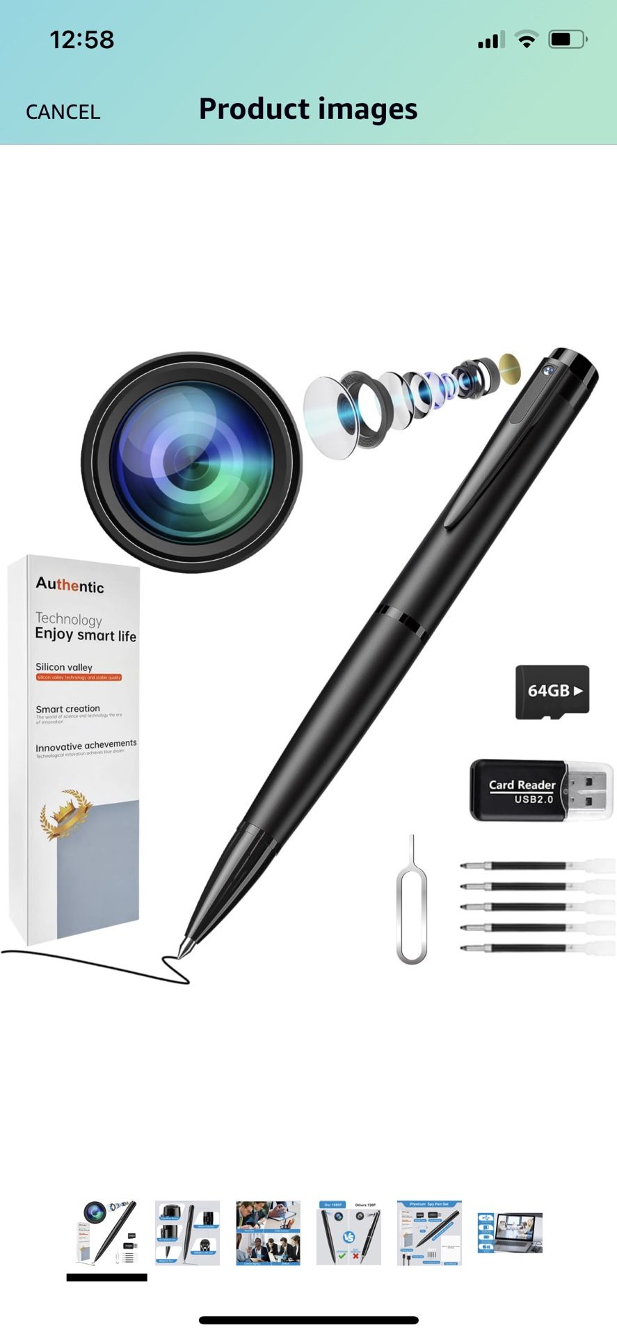 GHYREX 64GB Hidden Camera Pen, Spy Hidden Camera with 1080P Full HD Video,Mini Nanny Cam Small Hidden Camera,Ideal for Home Security,Business,Learning