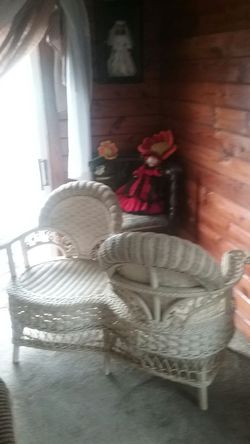 19th century wicker tea a tea love seat