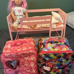 Doll, Bunk Bed, Doll Clothes, Bags And Accessories OBO 