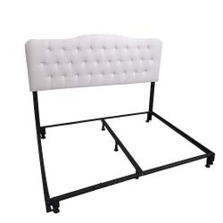 King/cal King  Size Head Board And Metal Frame Like New