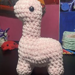 Pink Crochet Dinosaur 