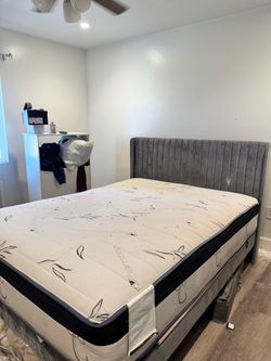 Queen bed frame and mattress