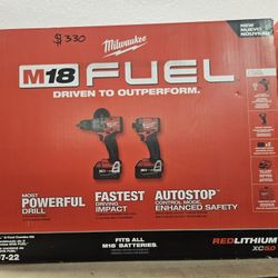 Milwaukee
M18 FUEL 18V Lithium-Ion Brushless Cordless Hammer Drill and Impact Driver Combo Kit (2-Tool) with 2 Batteries