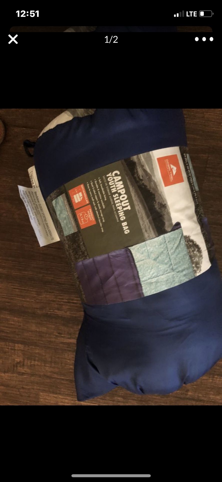 Campout youth sleeping bag use one time