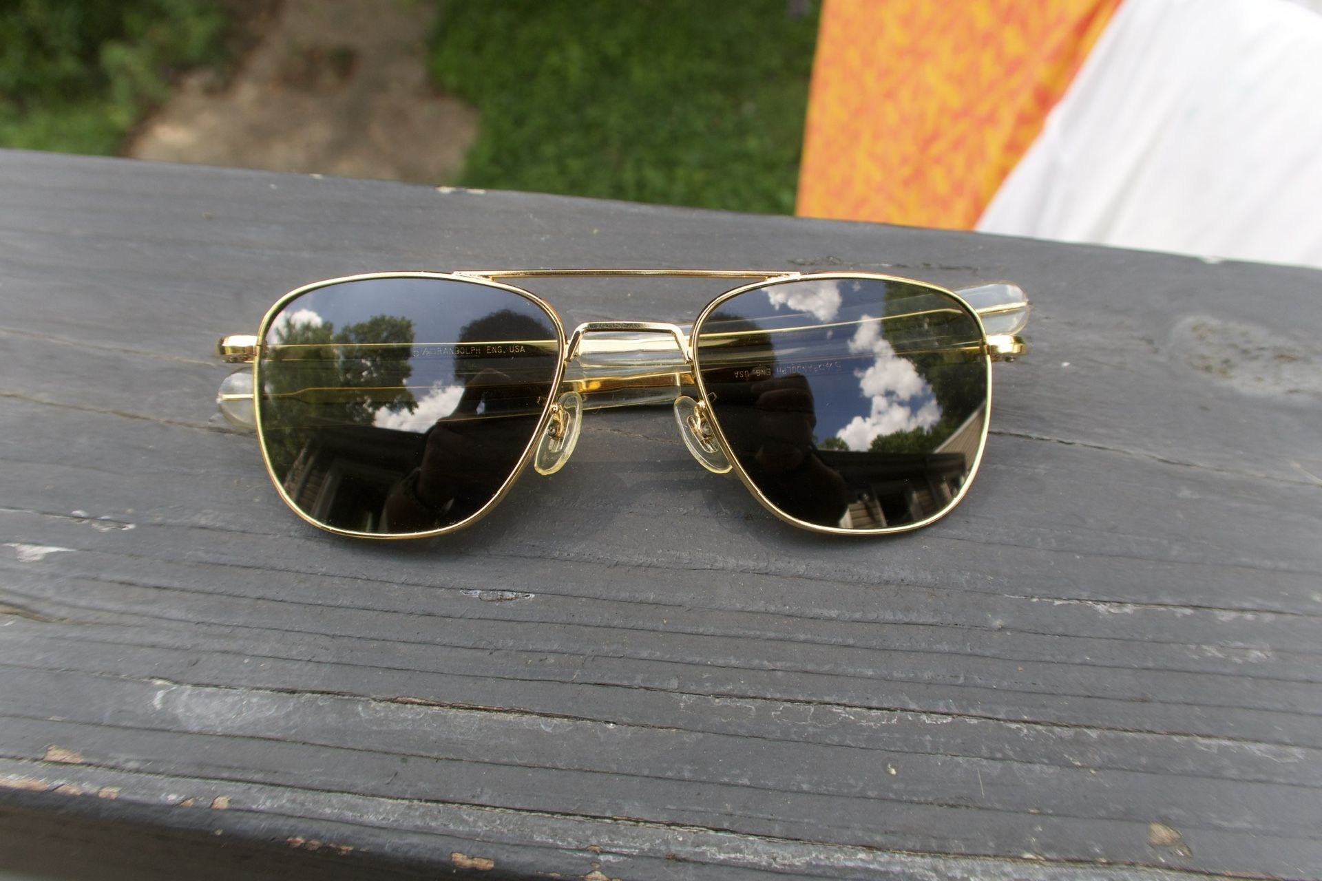 Gold RANDOLPH ENGINEERING Aviator Sunglasses Made In USA