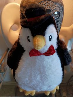 Cute Penguin with Red Bow Tie & Hat.