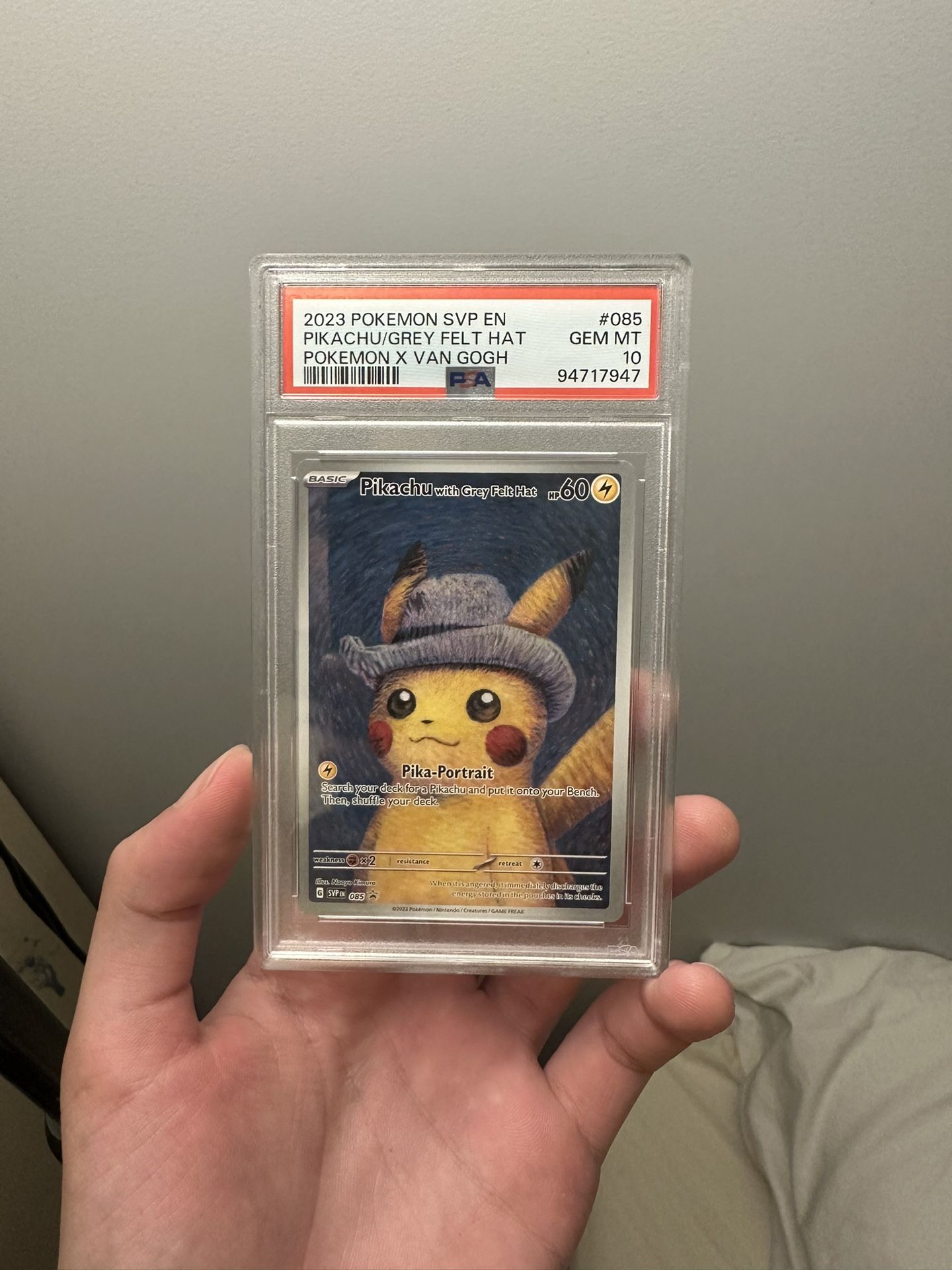 Grey Felt Hat Pikachu PSA 10