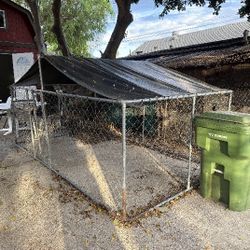 Large Outdoor Chain Link Dog Kennel / Pet Enclosure with Weather Cover Roof (10x10)