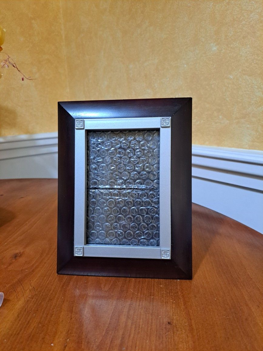 Dark Brown Picture frame (2) 7 by 9 in holds 4 by 6 in picture
