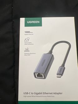 UGREEN USB-C to Gigabit Ethernet Adapter (1000Mbps RJ45 LAN Converter)