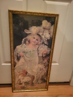 29.5" x 14.5" (Good Morning) Victorian Style Framed Wall Art Decor - Like-New 