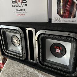 New Pyle PLSQ210BS 10" Dual Bass  Package 