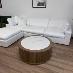 New Round Coffee Table W/Wheels