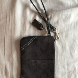 Black COACH wristlet