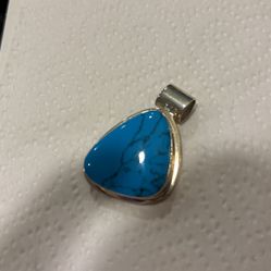 925 Sterling Silver Meadows Turquoise Pendant