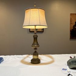 Vintage Eloquent 36 Inch Brass Lamp, Touch Switch