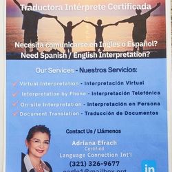 Spanish-English interpretation & translation services.