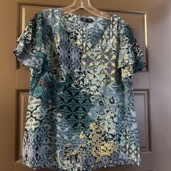 Roz & Ali Multicolor Patterned Blouse