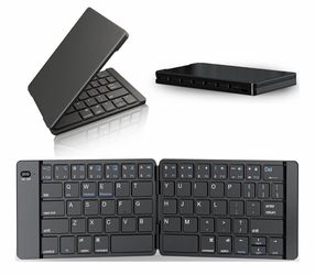 PopBloom Foldable Bluetooth Keyboard - Portable Keyboard, Rechargeable Full Size Ultra Slim Compatible iOS Android Windows Smartphone Tablet and Lapto