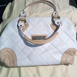 Claudia Firenze White/Beige Leather Purse 