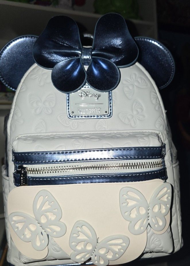 Loungefly Disney Minnie Mouse Blue Butterfly Mini Backpack