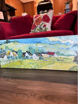 48” x 24” approx long farm painting on canvas