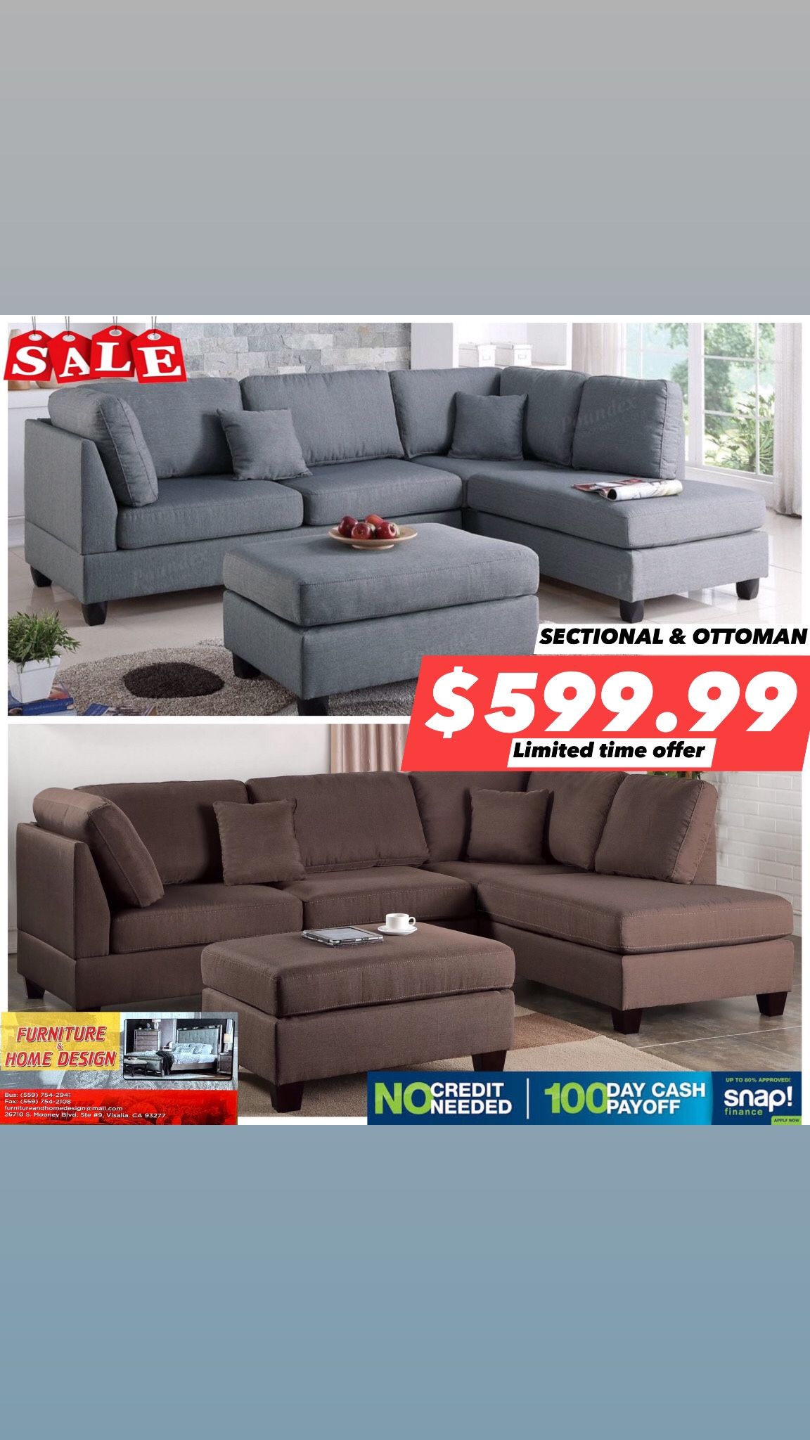 Sectional With Ottoman 