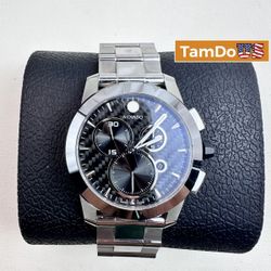 Movado $2495 Vizio Chronograph Men's Watch, 45mm Carbon Fiber Dial