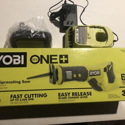 Brand New RYOBI ONE+ 18V Cordless Reciprocating Saw With 2AH Battery And Charger