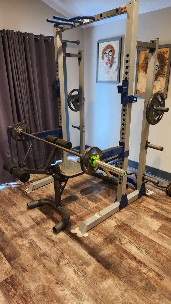 weight bench squat rack with weights
