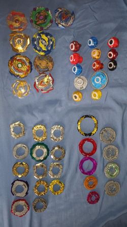 Beyblade Burst Custom Lot - 8 Layers, 13 Discs, 14 Tips & 5 Frame Rings