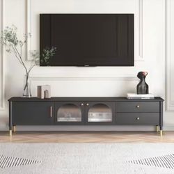 78.7”L Black TV Stand, TV Console for Up to 85” TVs