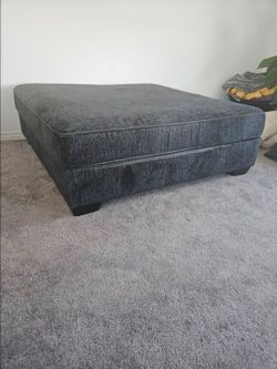 Large Navy Blue Ottoman