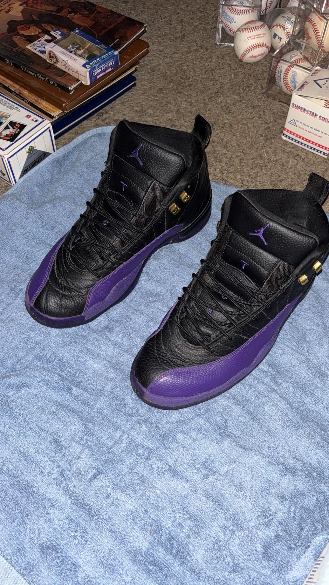 Size 12 Purple And Black Jordan’s