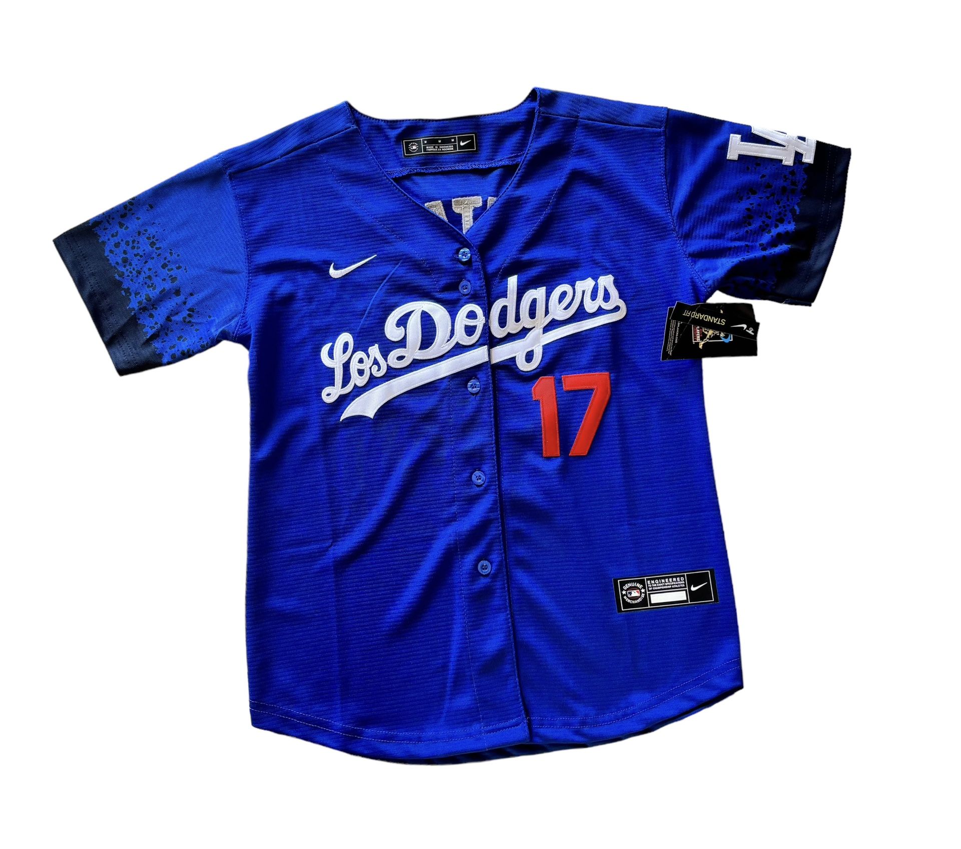 Dodgers Baseball Jersey Kids Blue Ohtani #17 