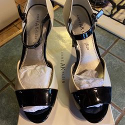 Anne Klein Iflex Women’s Size 8M Ivory/ Black Heels