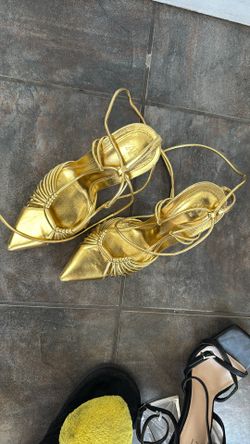 Gold Cover Toe Strappy Heels