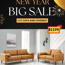 2 PC SOFA AND LOVESEAT 