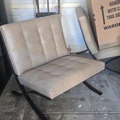 2x ARHAUS Moxie Real Leather Lounge Chairs