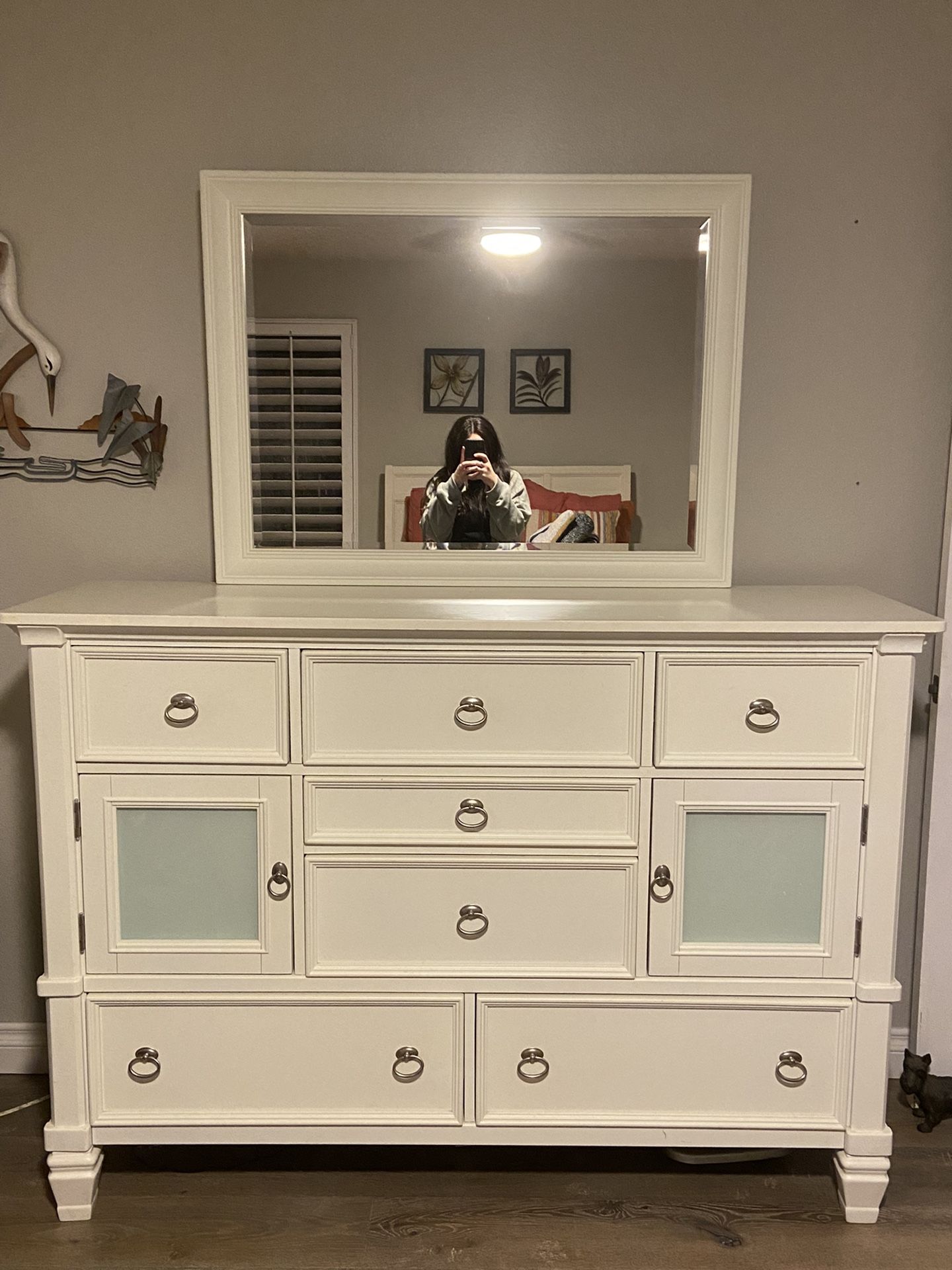 Ashley Furniture - White Mirrored Dresser