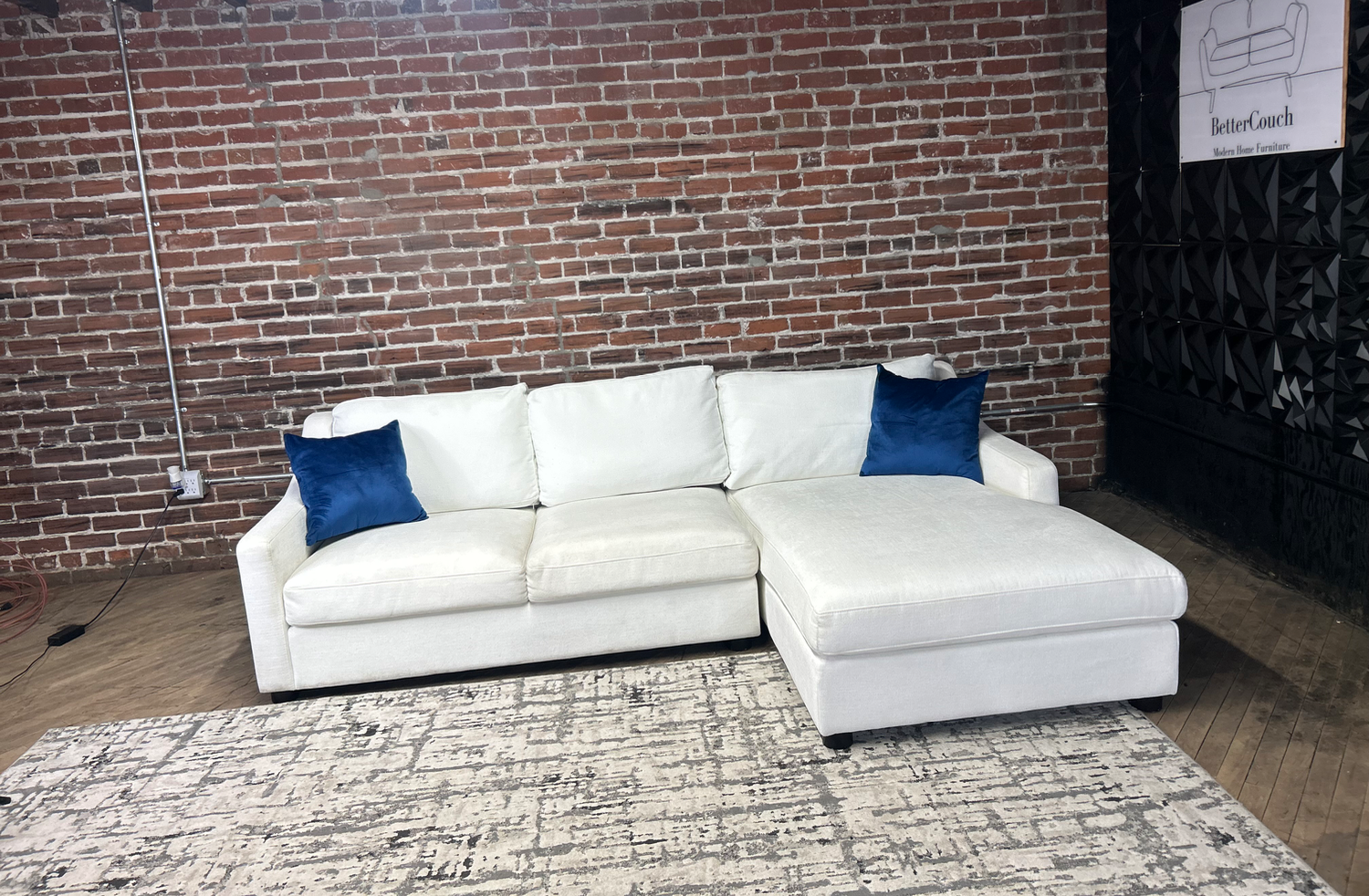 Free Delivery Abbyson white 2pc sectional sofa couch retails 5818