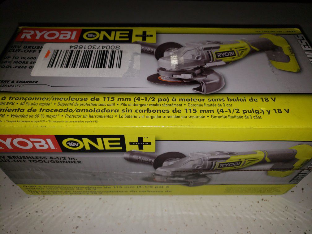 RYOBI 18-Volt ONE Cordless Brushless 4-1/2 in. Cut-Off Tool/Angle Grinder