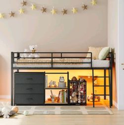 Twin Size Loft Bed (with storage/dresser)