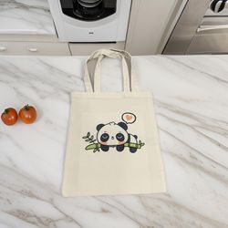 New! Cute Adorable Custom Panda Tote bag - Shopping, Travel, Daily Use 