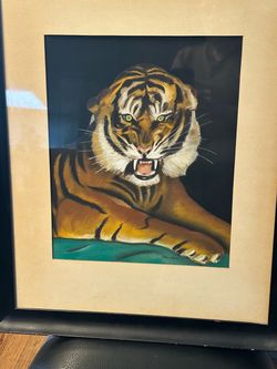 Tiger hand painted