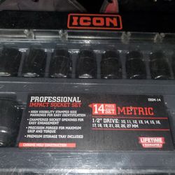 Icon 14-piece Metric 1/2-in Drive Professional Impact Shot