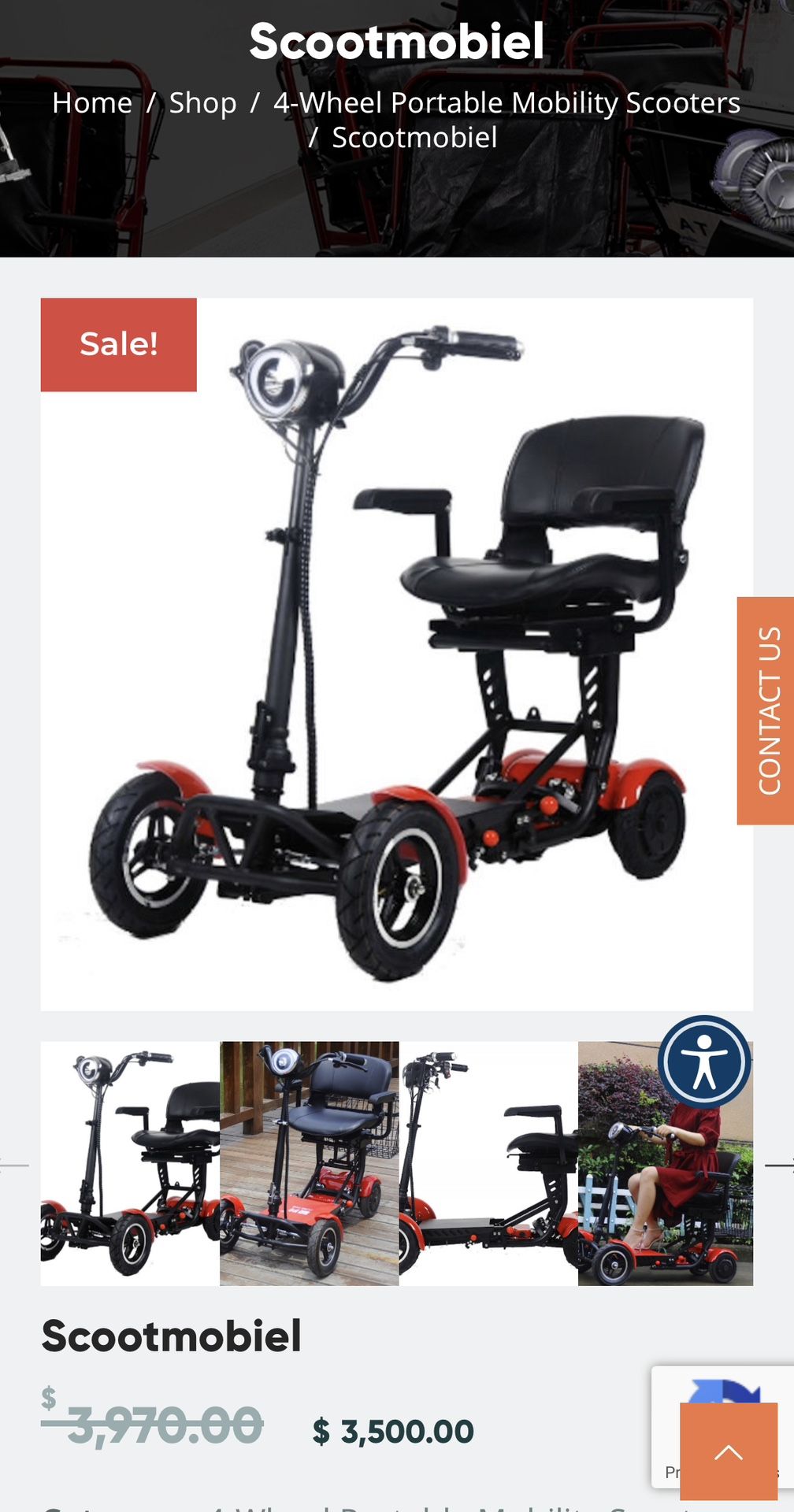 Scootmobiel SUPER POWERFUL FOLDING with REMOVABLE SEAT and ARMRESTS MOBILITY SCOOTER TTX-2W