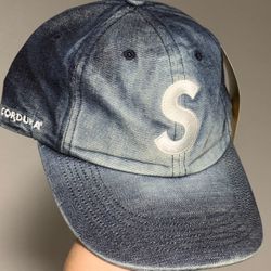 Supreme Cordura Denim S Logo 6-Panel Hat